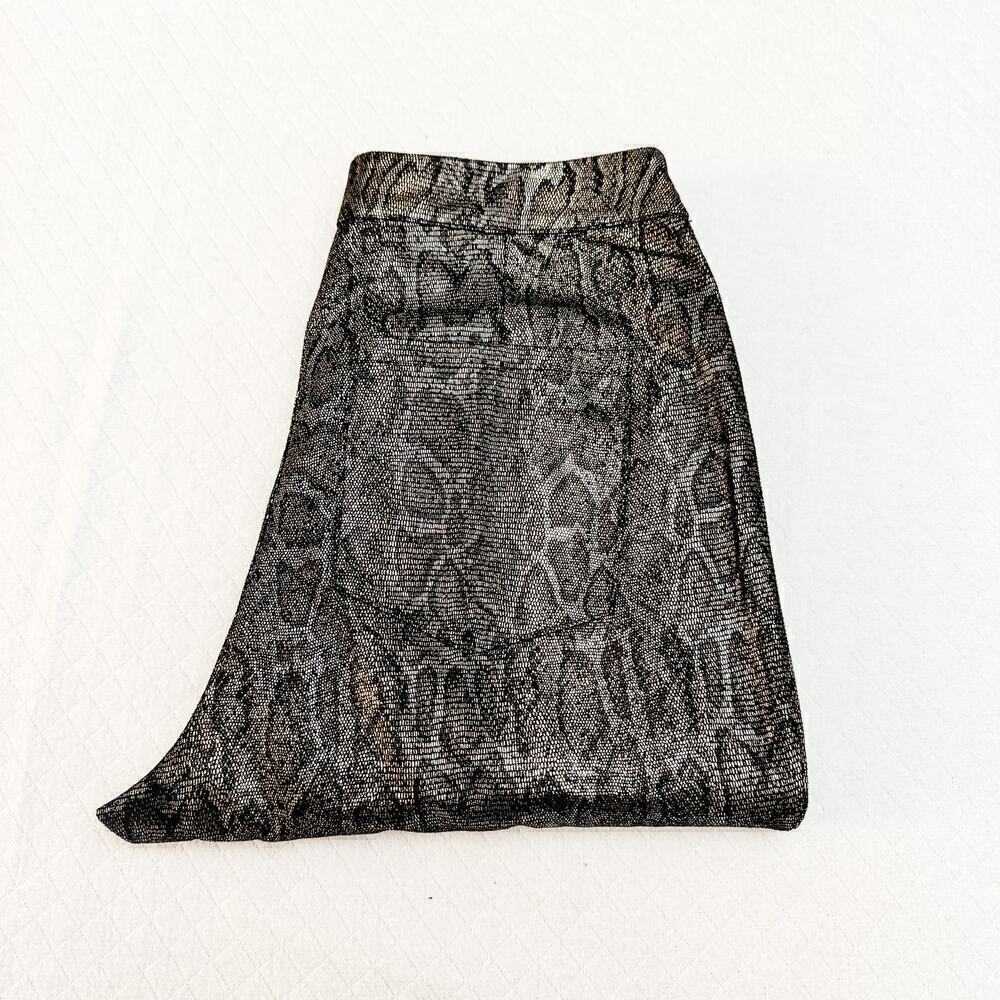 Superdown Metallic Snakeskin Patterned Print Pants Size Small